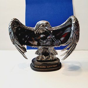 2003 Bradford Exchange Eagle Statue FIRST ISSUE "Ride Hard Live Free" Motorcycle